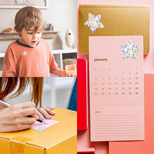 500 Holographic Glitter Star Stickers: Metallic, Reflective, Sparkly