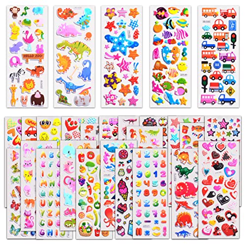 Kids Stickers Variety Pack, 1000+ 3D Puffy Designs