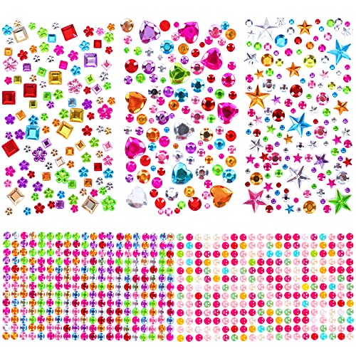 880pcs Gem Stickers - Self Adhesive Rhinestones for Crafts