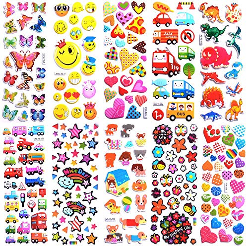Kids Stickers Variety Pack, 1000+ 3D Puffy Designs