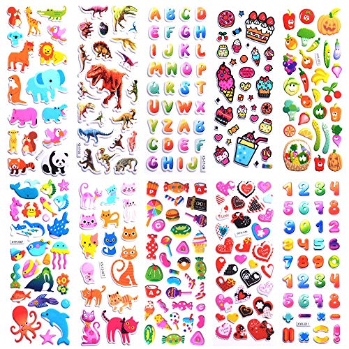 Kids Stickers Variety Pack, 1000+ 3D Puffy Designs