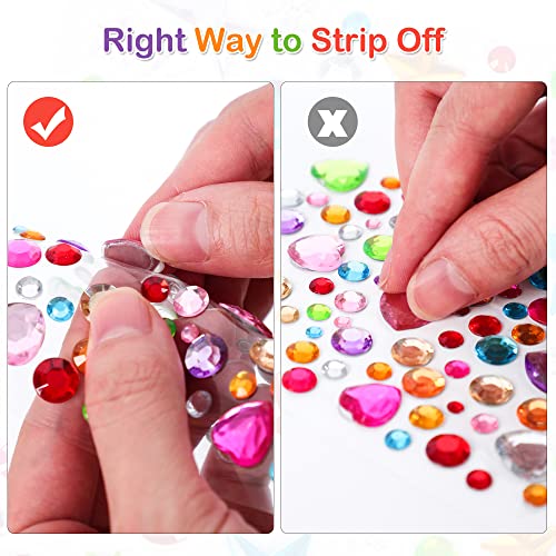 880pcs Gem Stickers - Self Adhesive Rhinestones for Crafts