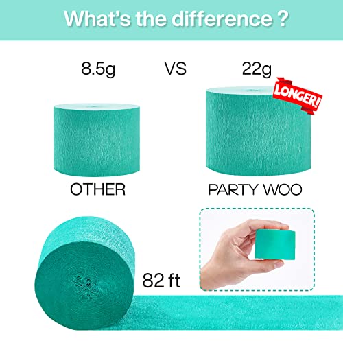PartyWoo Crepe Paper Streamers 6 Rolls - Variety Pack
