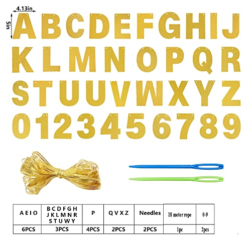 Gold Glitter DIY Banner Kit - Customizable Party Decor