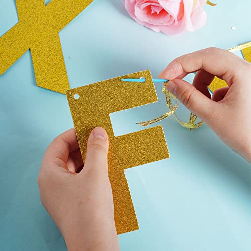 Gold Glitter DIY Banner Kit - Customizable Party Decor