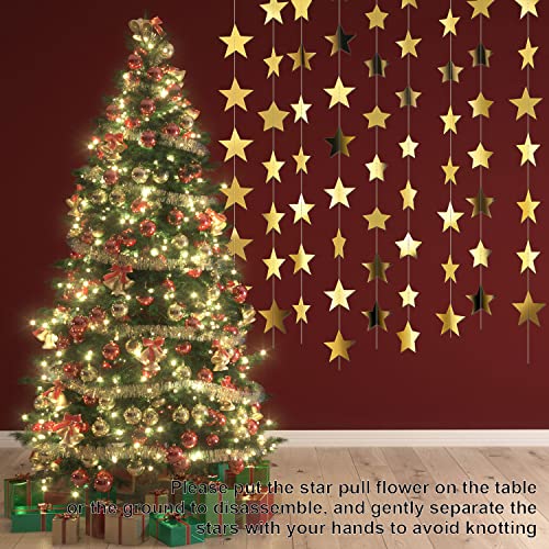 Gold Glitter Star Garland Banner, 130 feet, Party Decor