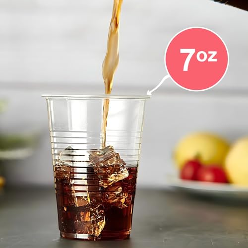 100 Pack of 7 oz Clear Plastic Cups