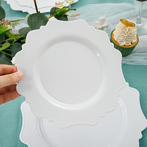 60pcs White Disposable Plastic Plates for Party/Wedding