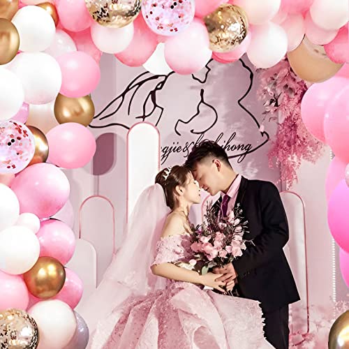 Pink Gold Confetti Balloons Kit for Party Decor