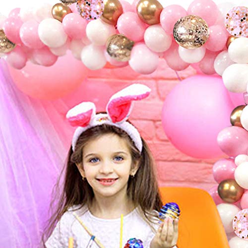 Pink Gold Confetti Balloons Kit for Party Decor