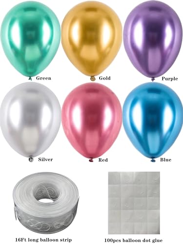 100pcs 12inch Chrome Metallic Party Balloons for Celebrations