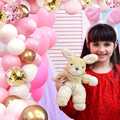 Pink Gold Confetti Balloons Kit for Party Decor
