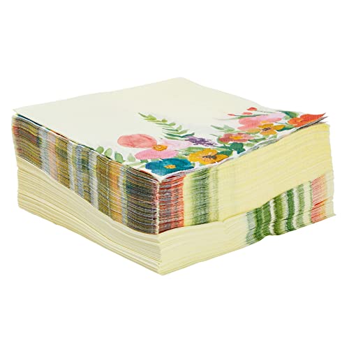 Vintage Floral Paper Napkins for Garden Parties - 100 Pack