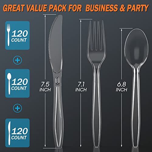 360pcs Heavy Duty Silverware Set for Party Supply