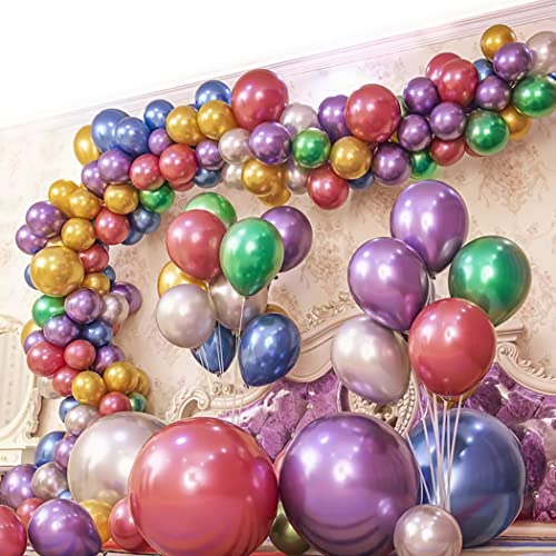 100pcs 12inch Chrome Metallic Party Balloons for Celebrations