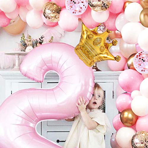 Pink Gold Confetti Balloons Kit for Party Decor
