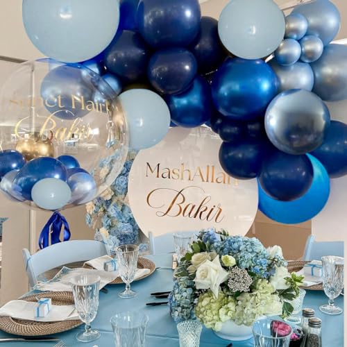 Blue Balloon Variety Pack for Party Decoration, 60Pcs