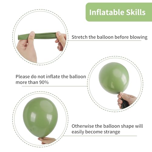 65Pcs Sage Green Gold Confetti Balloons Kit for Parties