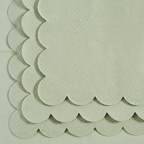 Sage Green Cocktail Napkins 100 Pack for Parties