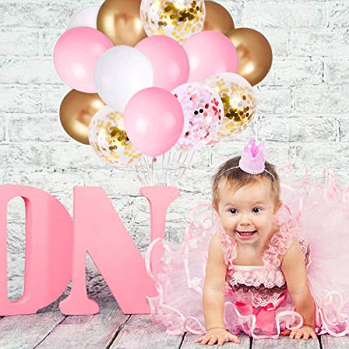 Pink Gold Confetti Balloons Kit for Party Decor