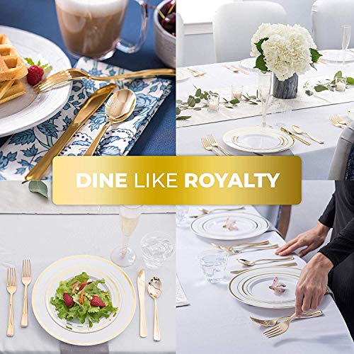 Gold Plastic Silverware Set - 160 Disposable Utensils