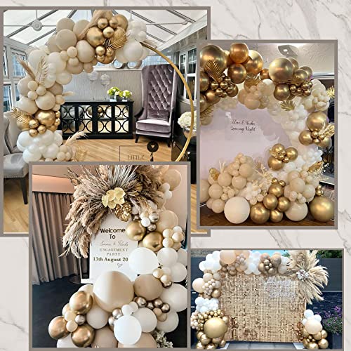 White Gold Balloons Garland Arch Kit, 156PCS Boho Party