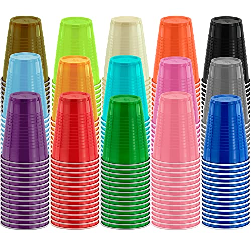 Light Pink Plastic Cups, 12 oz, Reusable (40)