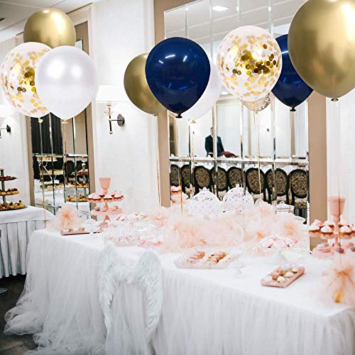 50 Navy Blue and Gold Party Balloons Set