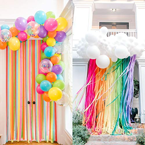 12 Rolls Crepe Paper Streamers, 12 Colors for Parties