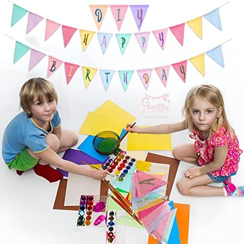 Pastel Pennant Banner Flags for Birthday Parties & More