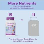 SmartyPants Toddler Multivitamin Gummies: Omega 3 Fish Oil (EPA/DHA), Vitamin D3, C, Vitamin B12, B6, A, K & Zinc, Biotin, Beta Carotene, Gluten Free, Three Fruit Flavors, 90 Count (30 Day Supply)