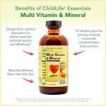 CHILDLIFE Essentials Kids Multivitamin & Mineral - Kids Vitamins, Liquid Multivitamin for Kids, Toddler Multivitamins, Liquid Vitamins, Baby Multivitamin - Natural Orange & Mango, 8 Fl Oz (Pack of 2)
