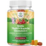 Plant Based Kids Multivitamin Gummies - Multivitamin for Kids Immune Support with Vitamins A, C, D3, E, B6 & B12, Zinc & Iodine - Children's Vitamins Chewable Formula for Strong Health - 90 Count