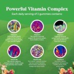 Plant Based Kids Multivitamin Gummies - Multivitamin for Kids Immune Support with Vitamins A, C, D3, E, B6 & B12, Zinc & Iodine - Children's Vitamins Chewable Formula for Strong Health - 90 Count