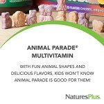 Natures Plus Animal Parade Children's Chewable Multivitamin - 180 Animal-Shaped Tablets, Pack of 2 - Natural Assorted Flavors - Vegan, Gluten Free - 180 Total Servings