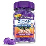 Zicam Cold Remedy Zinc Medicated Fruit Drops, Elderberry, Homeopathic, Cold Shortening Medicine, Shortens Cold Duration, 25 Count
