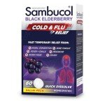 Sambucol Cold and Flu Relief Tablets - Homeopathic Cold Medicine, Cold Remedy for Adults, Black Elderberry for Colds, Zinc Cold Remedy - 60 Count
