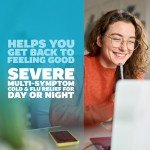 Genexa Clean Cold & Flu Daytime + Nighttime Severe Relief, Dye Free, 0% Artificial Additives, Acetaminophen Fever Reducer, Cough Suppressant, Antihistamine, Organic Blueberry Flavor, 12 fl oz (2 pack)