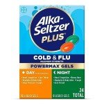 Alka-Seltzer Plus Power Max Cold and Flu Medicine, Day+Night, - Maximum Strength (Per 4 Hour Dose) Relief Cold and Flu Medicine for Adults and Children 12 Years and Older, 24 Count, Packaging May Vary