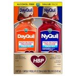 VICKS DayQuil & NyQuil High Blood Pressure Cold & Flu Relief Liquid Medicine Co-Pack, Powerful Multi-Symptom Daytime & Nighttime Relief for Cold, Cough, and Flu Symptoms, Sugar & Alcohol Free, 2x8oz