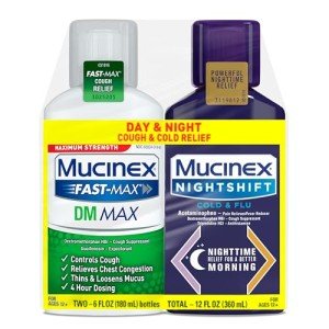Mucinex FastMax DM Max Cold & Flu Liquid - Thins Mucus, Relieves Cough, Chest Congestion, Pain, Fever, Sneezing, Sore Throat, Runny Nose
