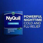 VICKS NyQuil Cold & Flu Relief Over-the-Counter Medicine, Powerful Multi-Symptom Nighttime Relief for Headache, Fever, Sore Throat, Minor Aches & Pains, Sneezing, Runny Nose, and Cough, 48 LiquiCaps