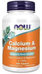 NOW Foods Supplements, Calcium & Magnesium 2:1 Ratio, High Potency, Supports Bone Health*, 100 Tablets