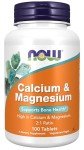 NOW Foods Supplements, Calcium & Magnesium 2:1 Ratio, High Potency, Supports Bone Health*, 100 Tablets