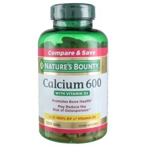 Nature's Bounty 600mg Calcium Carbonate & 800IU Vitamin D3, Supports Immune & Bone Health, 250 Count