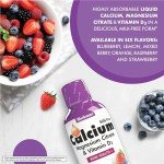 Bluebonnet Nutrition Liquid Calcium Citrate, Magnesium, Vitamin D3, Bone Health, Gluten Free, Soy Free, Milk Free, Kosher, 16 fl oz, 32 Servings, Mixed Berry Flavor