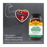 Country Life Target-Mins - Cardiovascular Health Support with Magnesium, Potassium & Calcium, Free-Form Amino Acids, Zinc-Free Electrolyte Supplement