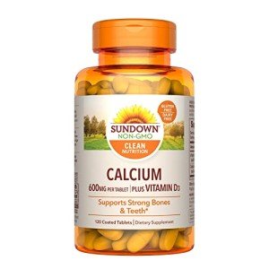 Sundown Calcium Vitamin D3 Tablets, Supports Immune and Bone Health, 600mg Calcium, 250IU Vitamin D3, 120 Coated Tablets