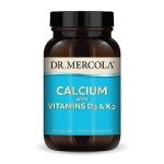 Dr. Mercola Calcium with Vitamins D3 & K2, 90 Servings (90 Capsules), Dietary Supplement, Supports Bone and Organ Health, Non GMO