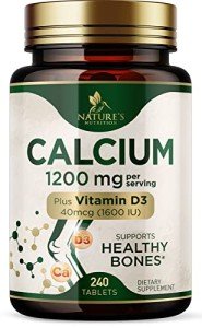 Calcium 1200 mg with Vitamin D3, Calcium Supplement Vitamins, Supports Bone Strength, Teeth & Immune System, Calcium Supplements for Women & Men, Nature's Absorbable Calcium Carbonate - 240 Tablets